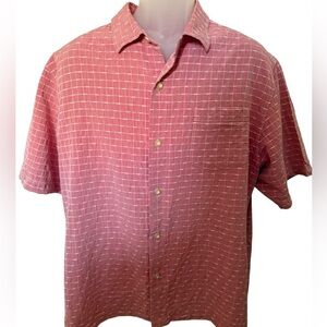 TOMMY BAHAMA Pink Aloha Hawaiian Collared Shirt Original Fit Men XL